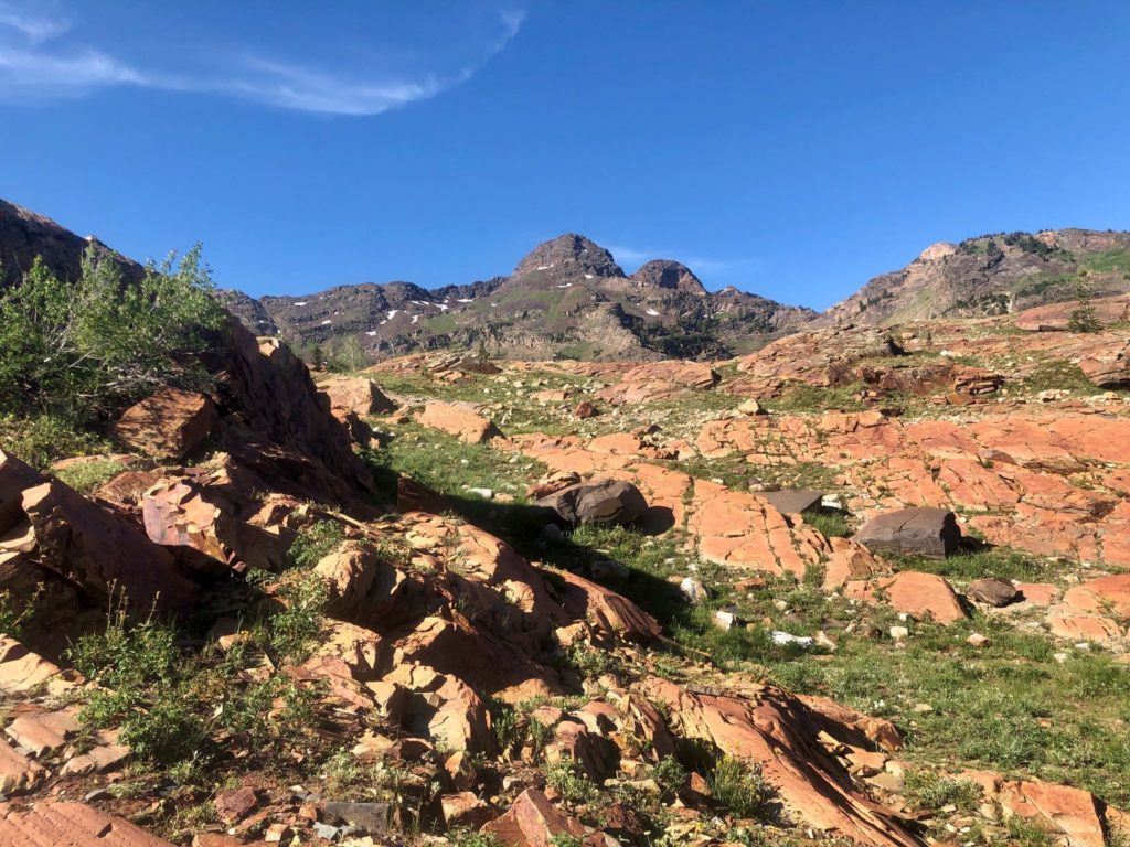 Red-orange boulders of Wasatch Mountains