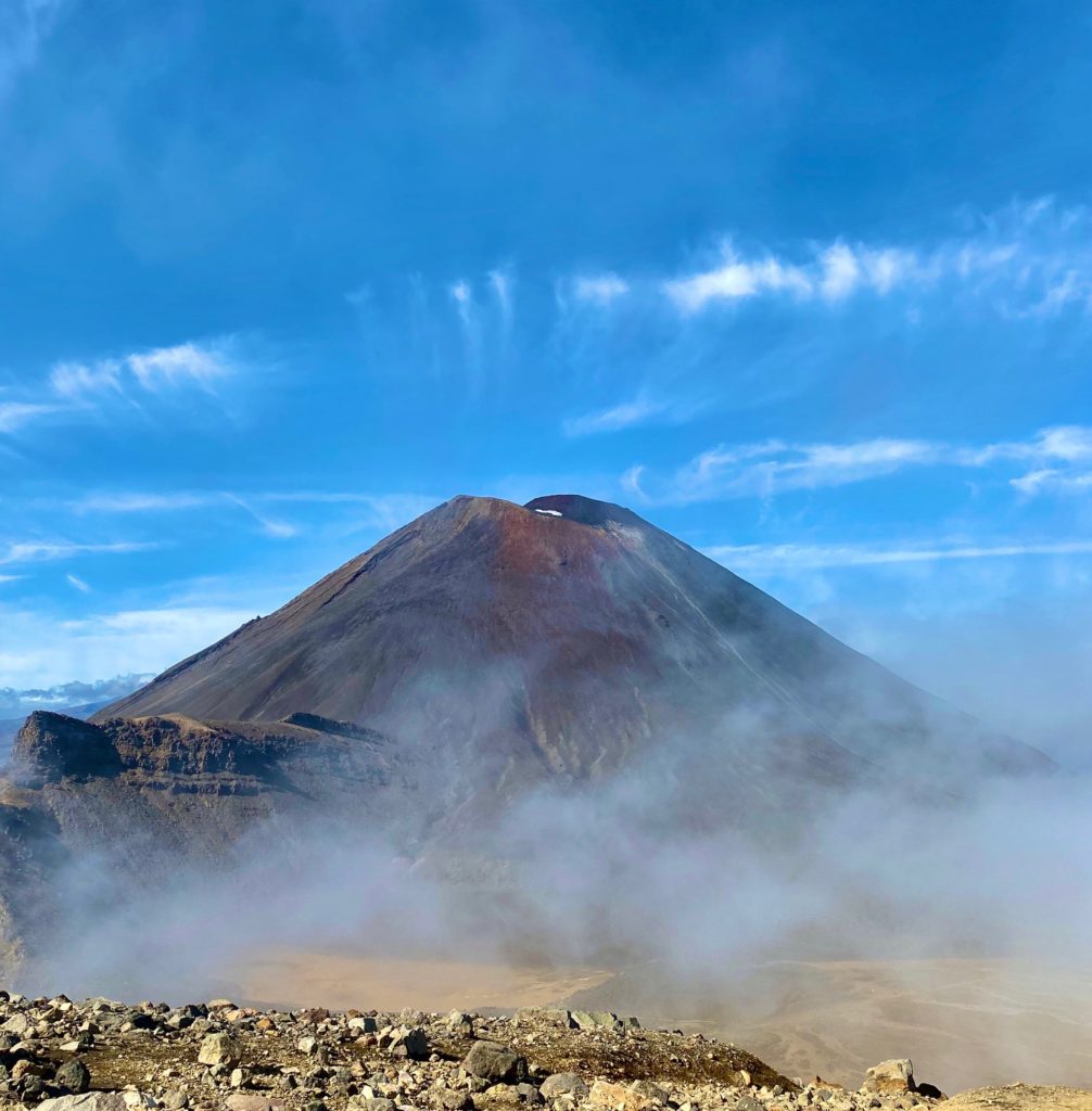 Backpacking Tongariro Northern Circuit Cone of Mt. Ngaurahoe from Tongariro Alpine Crossing